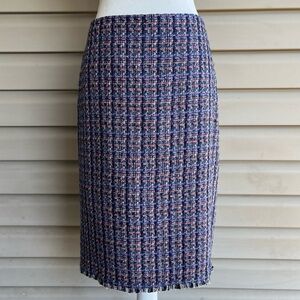 •Ann Taylor• Fringe Tweed Pencil Skirt - Size 12